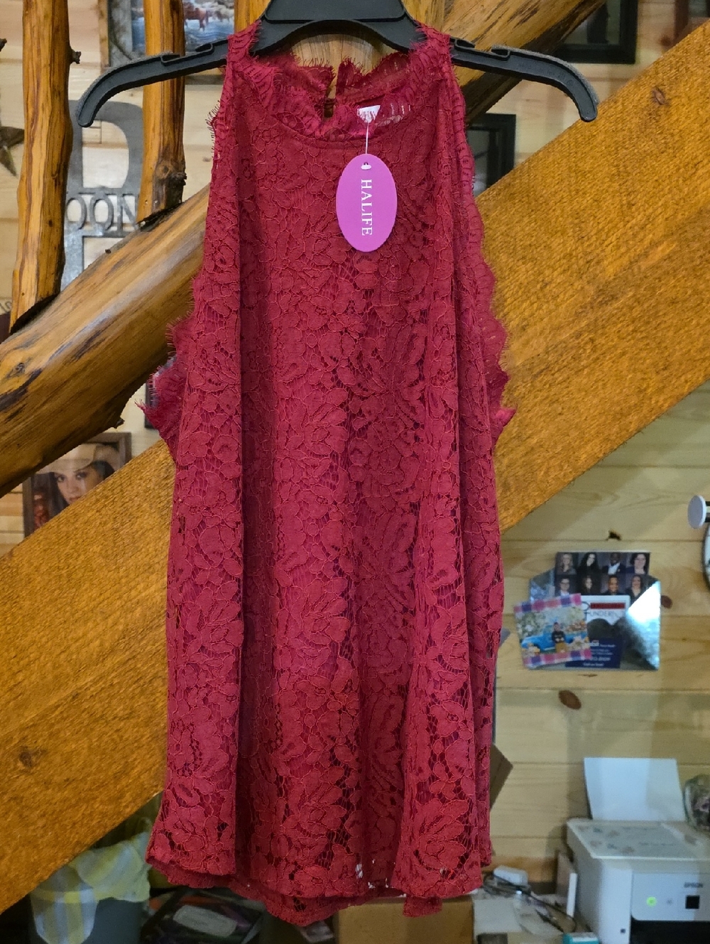 Halife Lace Intimate Top in Rich Red